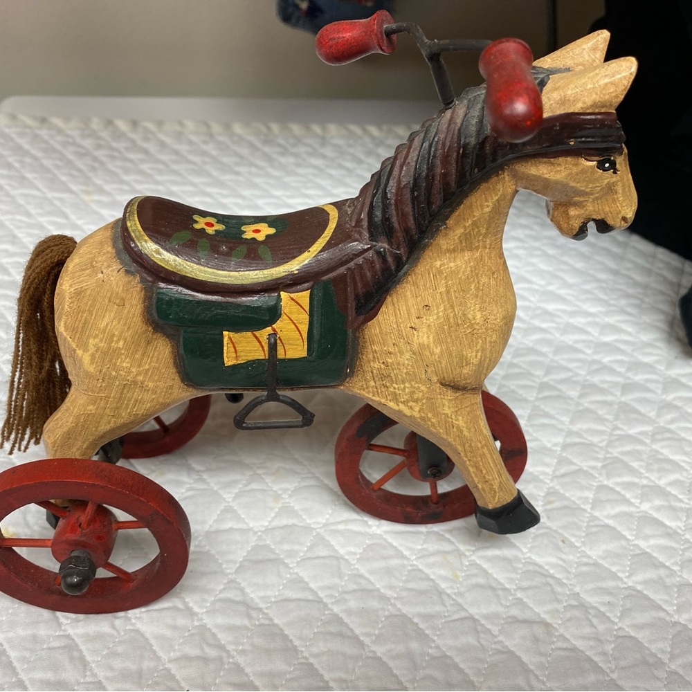 Charming Wooden Horse Push Toy with Red Accents Bundle 8 (4-5$) items for 10$